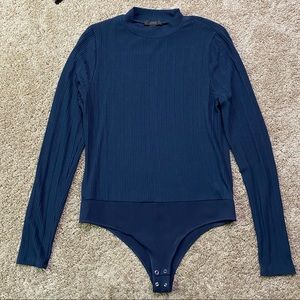 J. Crew Ribbed Mockneck Bodysuit L